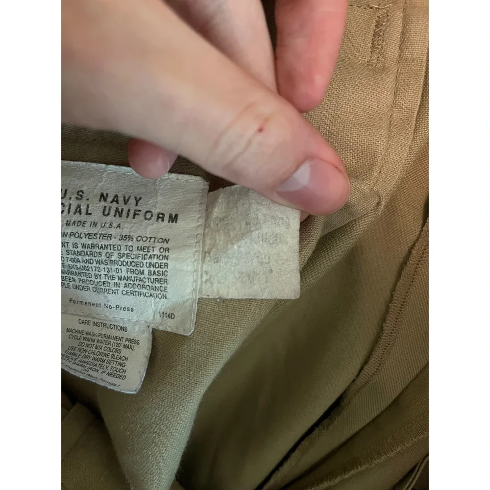 U.S. Navy Men Pants 34x29 Khaki Official Uniform Creighton USA Made Military
